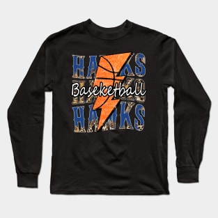 Graphic Basketball Hawks Proud Name Vintage Long Sleeve T-Shirt